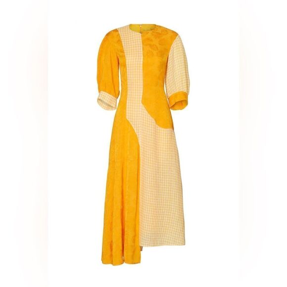 Rejina Pyo yellow Printed Dylan midi Dress size 10 - Picture 4 of 12